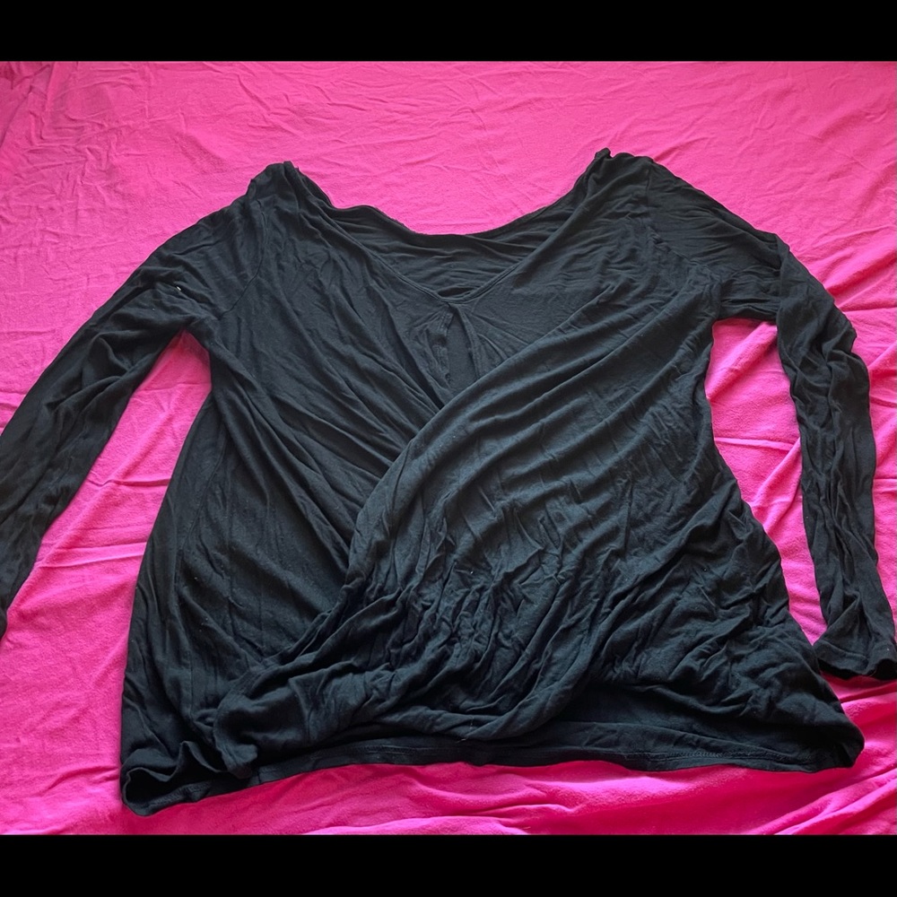Open back black long sleeve